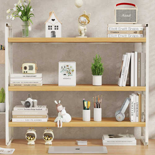 桌面置物架学习桌上洞洞板多层书架家用儿童书桌收纳架简易书柜