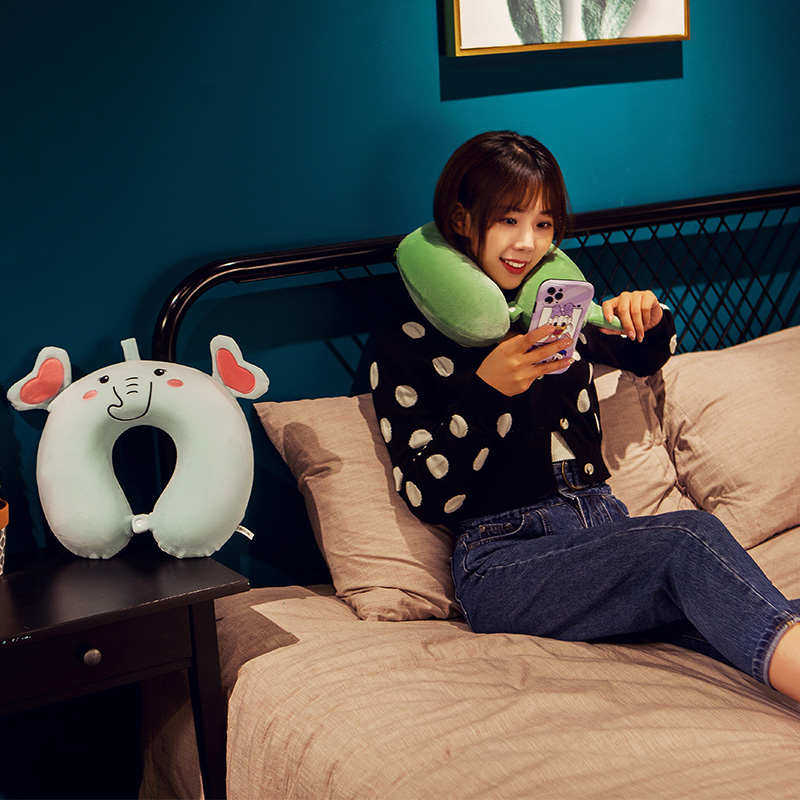 记忆棉U型颈枕护颈脖子汽车用卡通可爱旅行便携U形枕头颈椎靠枕女