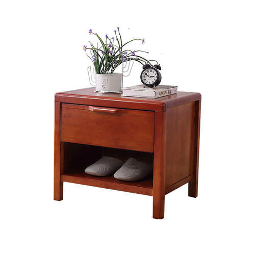 实木床头柜简约现代酒店宾馆单抽储物柜专用简易整装床边柜出租房