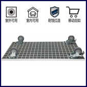 户外长方形水泥灰色花盆托盘带万向轮子可移动花箱底盘种植箱底座