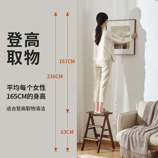 实木梯凳家用梯子折叠凳多功能两用爬梯椅子三步梯凳子登高凳板凳