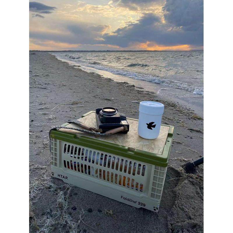 HTAP日式折叠篮高强度户外收纳箱储物露营车载桌面镂空现货包邮