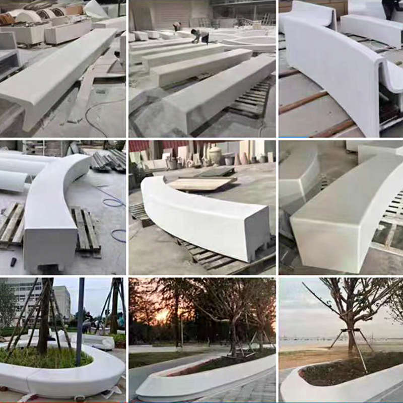 玻璃钢休闲椅公园树池户外异形坐凳酒店座椅花池休息长凳摆件雕