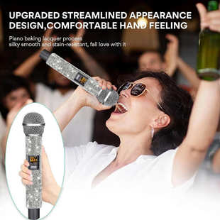 一拖二无线话筒vhf直播家用k歌专业舞台手持电容收音响麦克风带钻