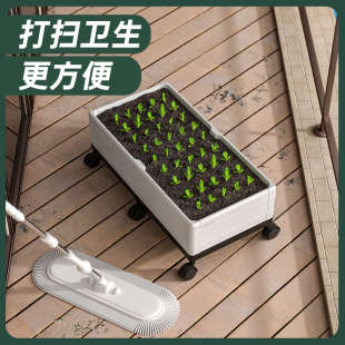 可移动花盆天台种菜专用箱家庭室外阳台楼顶屋顶塑料种植箱带轮