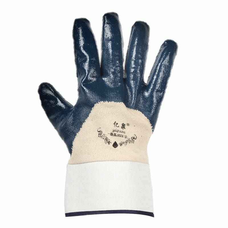 大口半浸胶手套工业劳保防护防腐蚀加油站耐油防水用耐磨帆布手套