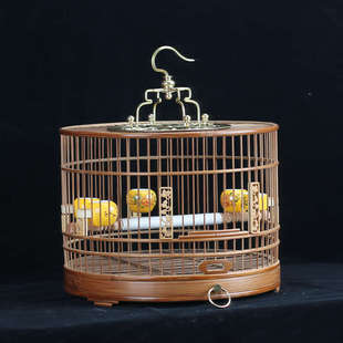 老竹文鸟绣眼柳莺皮料抛光抽屉鸟笼精品笼绣眼黄雀芙蓉靛颏玉鸟
