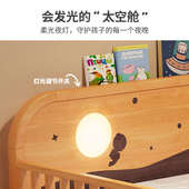 榉木儿童床男孩实木1.5米单人床半高床储物创意女孩带护栏床1.2米