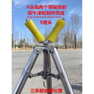 长竿炮台支架不锈钢伸缩炮竿龙门三角架传统钓长杆带滑轮钓鱼支架