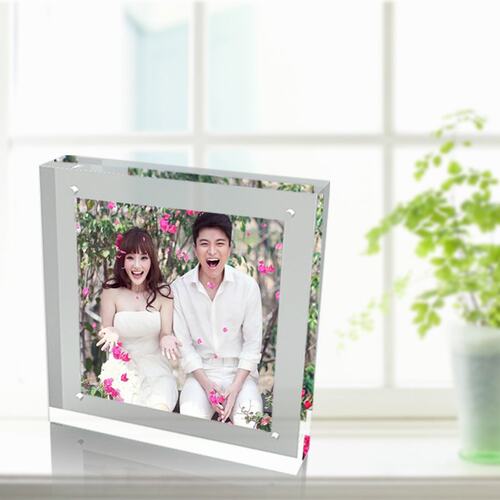 亚克力双面相框正方形67台摆强磁寸水晶10照片框8相架透明