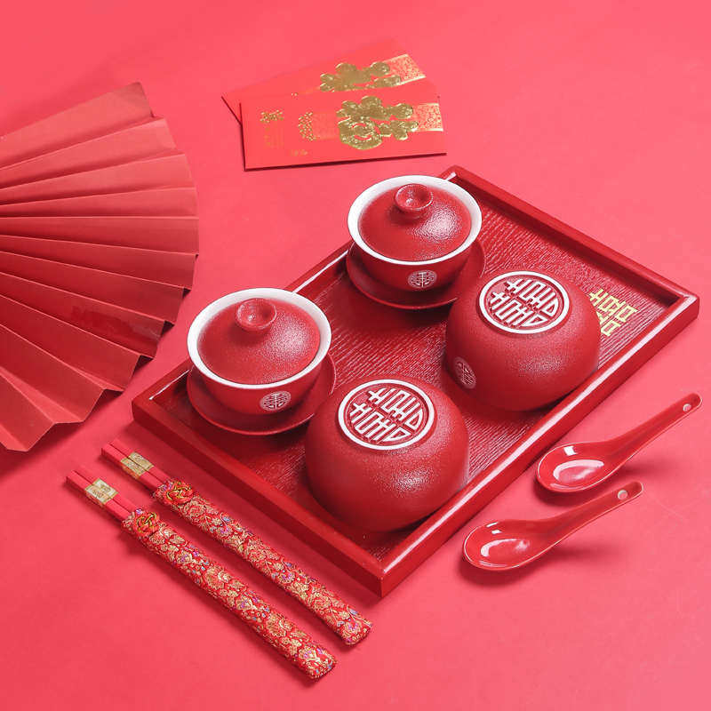 结婚敬茶杯茶具茶碗套装改口敬茶碗喜庆红色盖碗茶杯一对喜碗对碗,节庆用品/礼品,喜碗/敬茶杯,淘宝优惠券,粉丝福利购,淘宝优惠卷