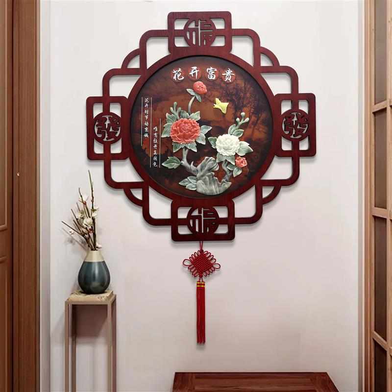 挂玄关玉石装饰画画客厅浮雕餐厅背景中式过道电视走廊墙壁沙发图片