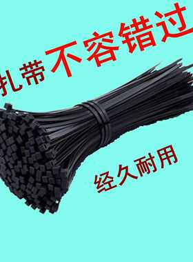 正达塑料4*100国标宽2.5自锁式尼龙扎带足1000条束线捆绑扎黑白色
