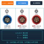 63A防水3芯4芯5芯 上曼电气NENMMAN插头暗装 32A 16A IP44 直插套装