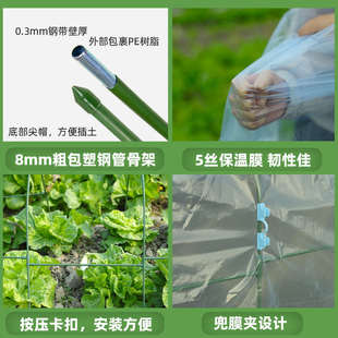 菜棚温室花棚保温棚架子菜地冬季雨棚养花阳台植物蔬菜小拱棚支架