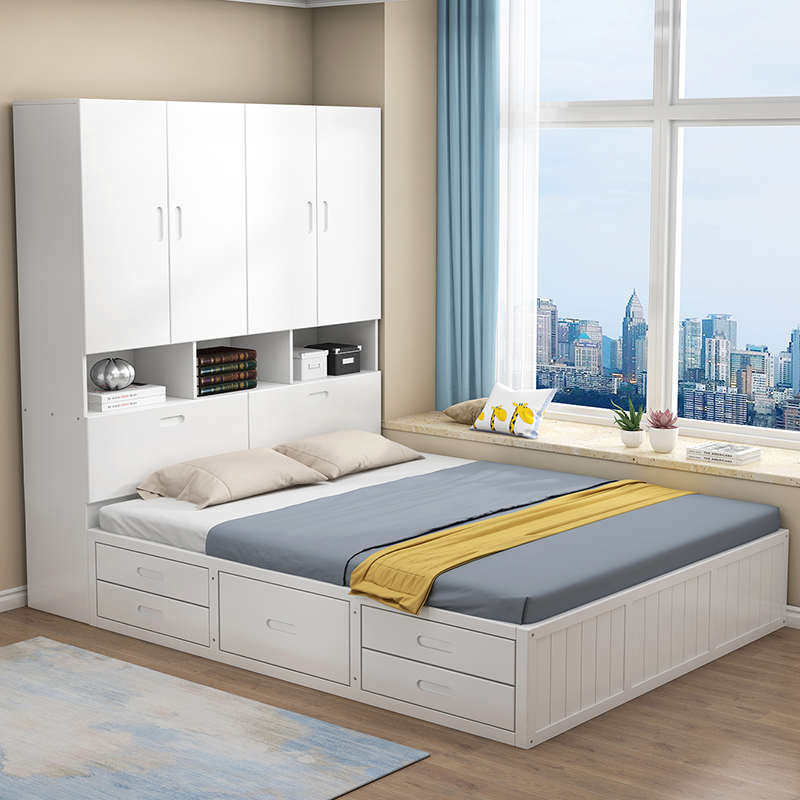 实木榻榻米床衣柜一体物箱双人床单人床储高松木收纳床床儿童