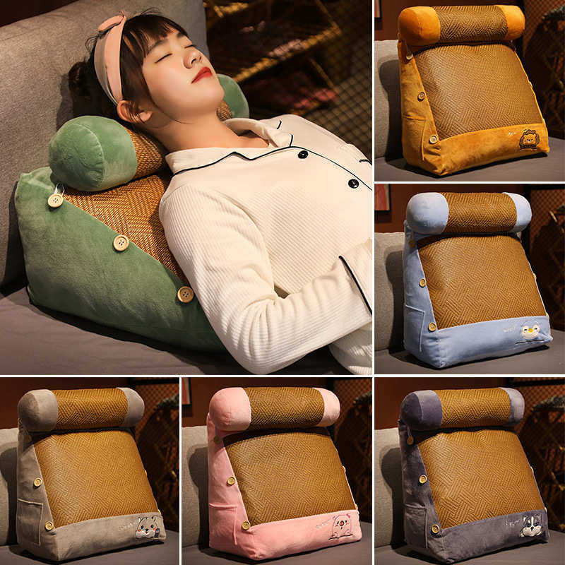 夏季三角形床头靠垫卧室大靠枕沙发抱枕宿舍床上凉席靠背垫可拆洗,居家布艺,床头靠垫,淘宝优惠券,粉丝福利购,淘宝优惠卷