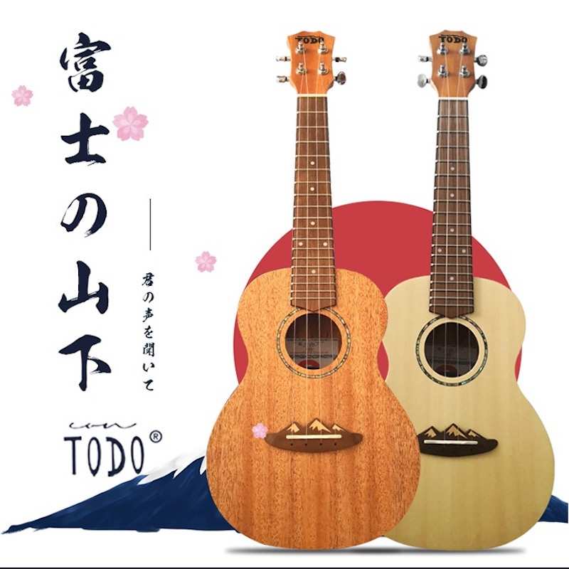 TODO富士山下尤克里里桃花芯面单云杉初学者新手入门琴 桃子鱼