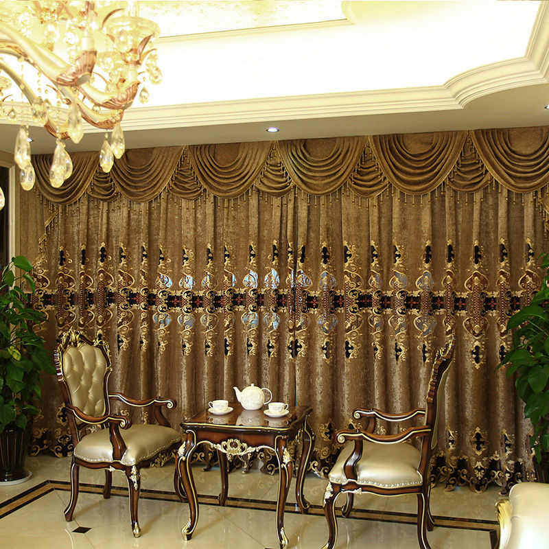 高端别墅欧式窗帘客厅奢华大气卧室高级感纱帘2024新款幔头遮光布