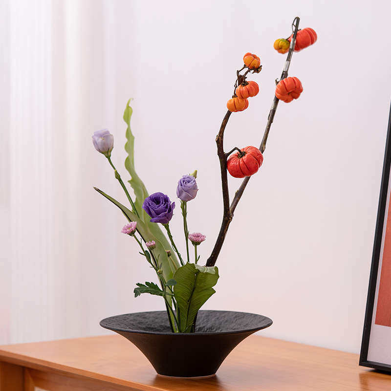 特价清仓处理剑山插花器禅意日式器皿中式花器花瓶花盆花盘