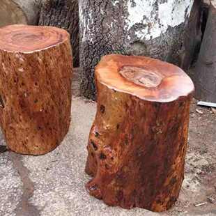 天然造型实木墩子荔枝木原木根雕凳子香樟木墩茶桌底座矮凳花架树