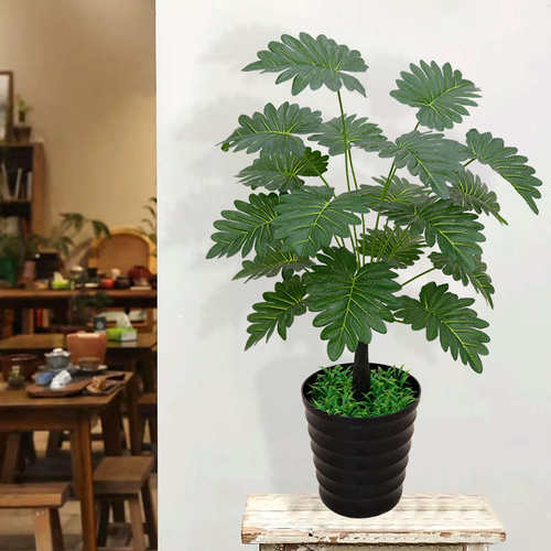 客厅仿真绿植龟背竹小盆栽假红掌摆件装饰假花仿真植物摆设旅人蕉