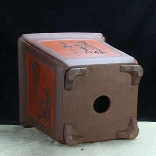 宜兴紫砂花盆包邮加厚超大号高四方盆景种树老桩造型兰花陶瓷花盆