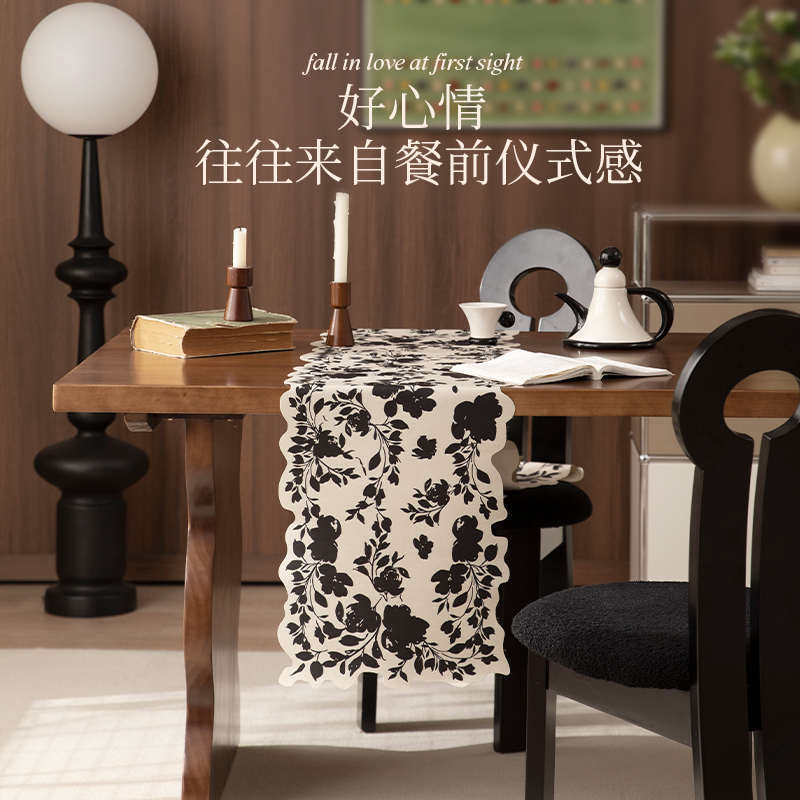 桌旗轻奢高端中式禅意桌布美式复古餐边柜法式茶几电视柜餐桌盖布