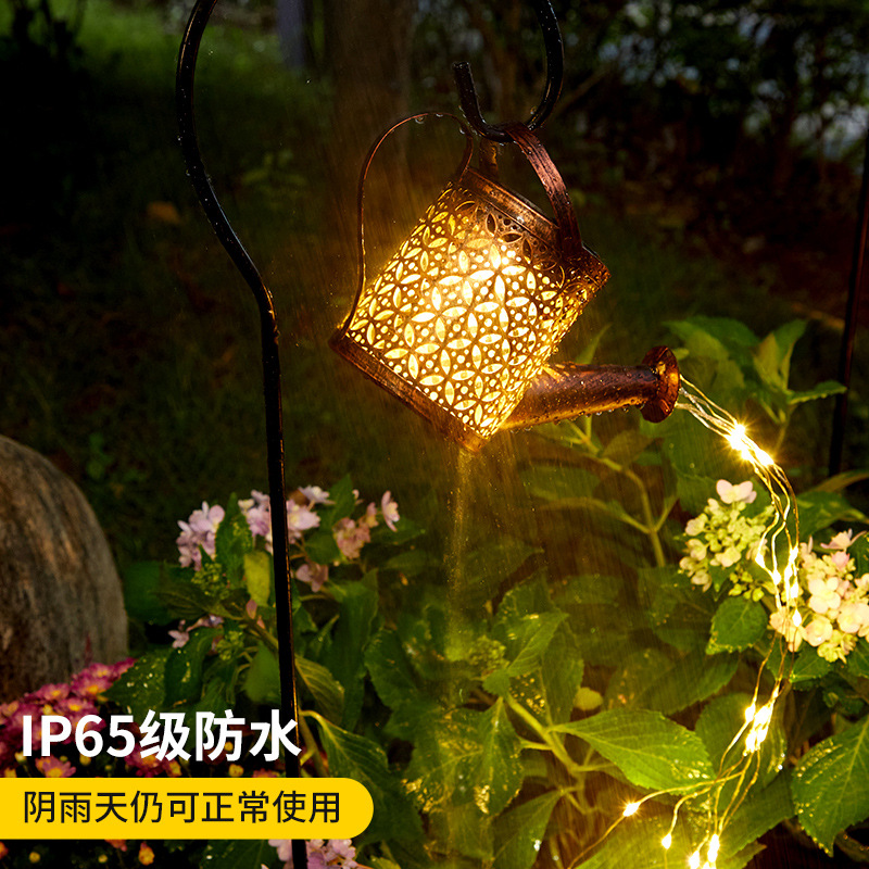 太阳能水壶灯庭院灯户外简约现代花园景观灯镂空光影防水挂灯