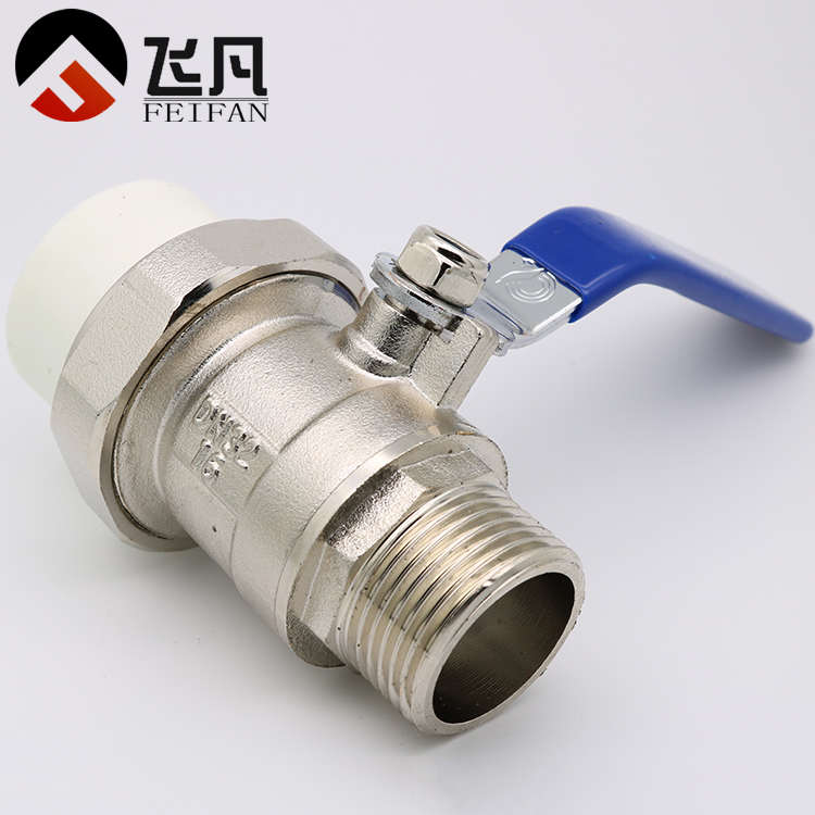 PPR单向外丝活接球阀6分1寸2532热熔内丝铜阀门接分水器地暖专用