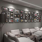 实木客厅创意照片墙 相片墙相框墙组合公司企业文化墙 大尺寸墙面