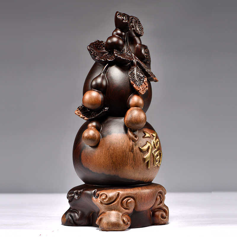 黑檀实木雕刻葫芦中式摆件客厅家居办公室装饰工艺开业送礼工艺品,家居饰品,装饰摆件,淘宝优惠券,粉丝福利购,淘宝优惠卷