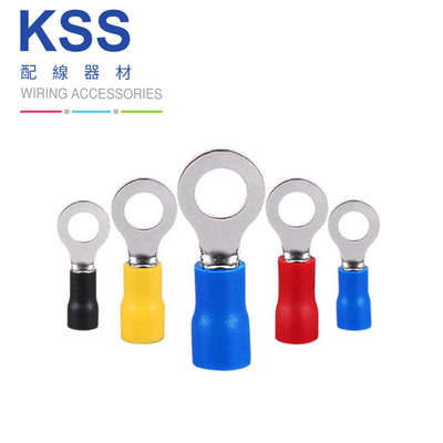 KSS凯士士R型端子圆形绝缘端子冷压铜鼻子OT接线端子红铜材质