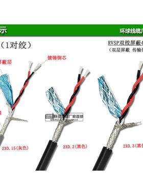 双绞屏蔽线RVSP2芯4芯6芯8芯485镀锡铜芯信号线对绞线阻燃护套线