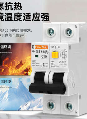 带漏电保护断路器家用2P40A63A双进出2位零火线小型过载空气开关