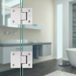 固钛浴室夹304不锈钢无框玻璃门合页淋浴房铰链配件180度平开折页