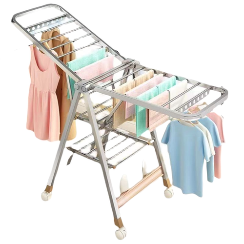 折叠晾衣架不锈钢落地凉衣架内家用晒被子婴幼儿伸缩阳台卧室神器