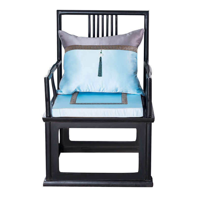 新中式椅垫红木沙发坐垫实木高密度绵绸缎防滑垫圈椅样板房