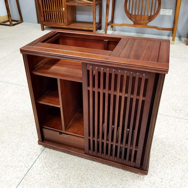 移动茶台家用小茶车自动上水烧水壶一体现代实木茶水柜边几置物