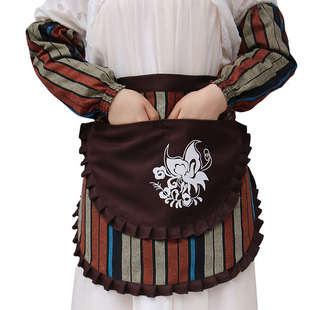 半身围裙女复古少数民族家用厨房餐饮采茶上班工作半截棉质围腰