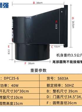 狮强S603A厨房油烟排气扇家用强力排风扇换气扇10寸窗式扇