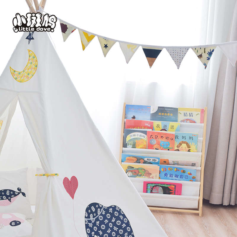 儿童书架幼儿园宝宝实木书架收纳柜卡通绘本书架书柜简易储物架