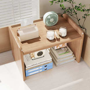 桌面置物架桌上书架办公桌台面收纳双层书桌大容量工位简易储物柜