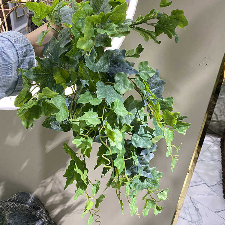 仿真常春藤吊藤灰绿地瓜叶爬山虎吊兰壁挂藤条植物墙花箱橱窗装饰