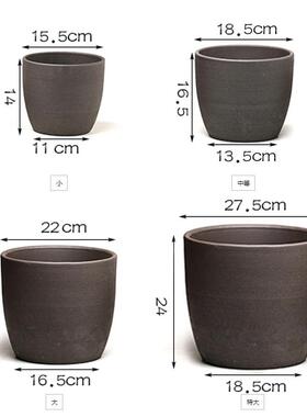 欧式紫砂兰花盆多肉盆盆景盆希腊风粗陶素陶个性大中小紫砂花盆