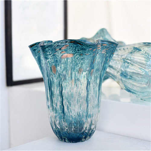 法式田园风彩色玻璃花瓶水样板间样板间花器摆件装饰品培台面家居