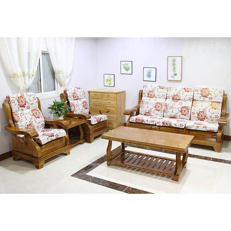 全实木沙发组合全柏木客厅现代简约原木三人新中式小户型家具茶几