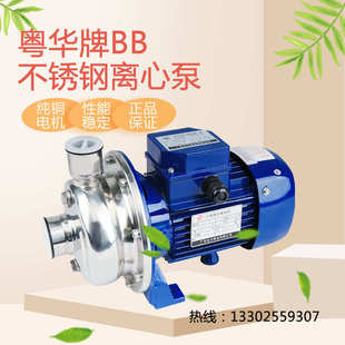 075 粤华水泵BB250 P微型不锈钢离心泵家用增压泵工业循环泵