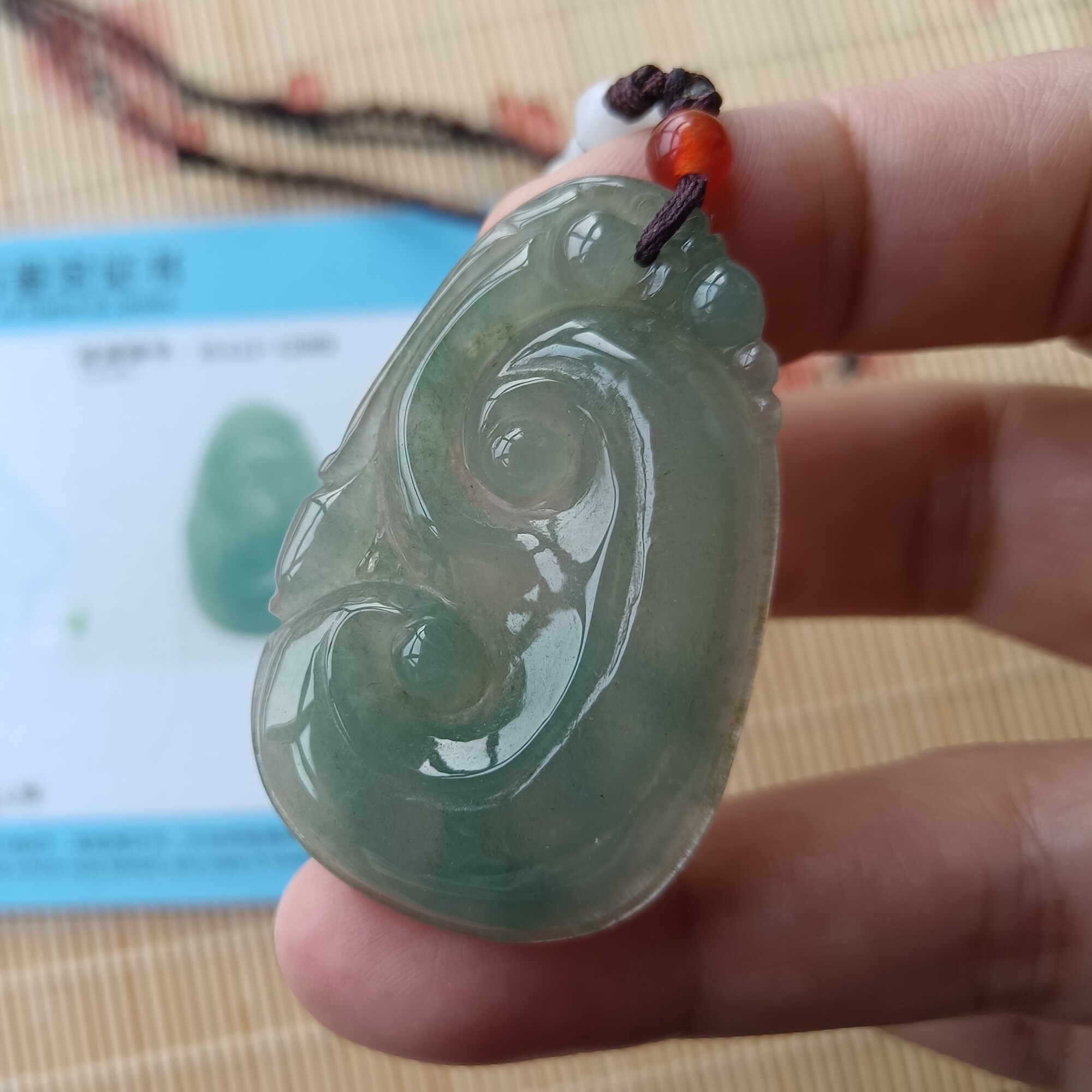 A货缅甸翡翠国检证书吊坠挂件项