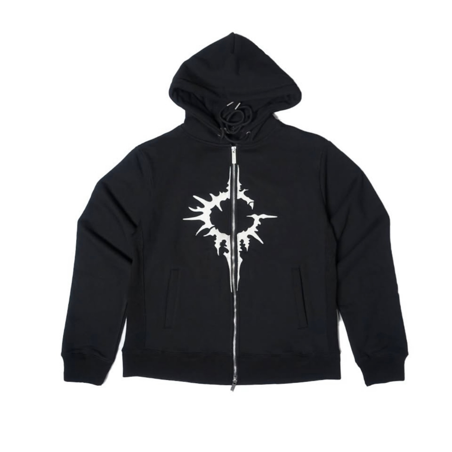 crotis马丁同款Freakcoff暗黑刺绣拉链连帽卫衣修身少年感帽衫潮